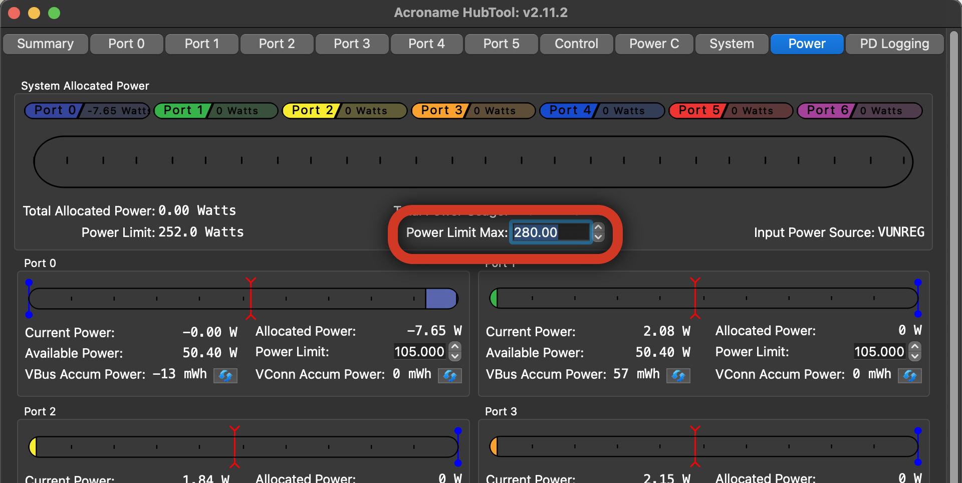 Set total power limit