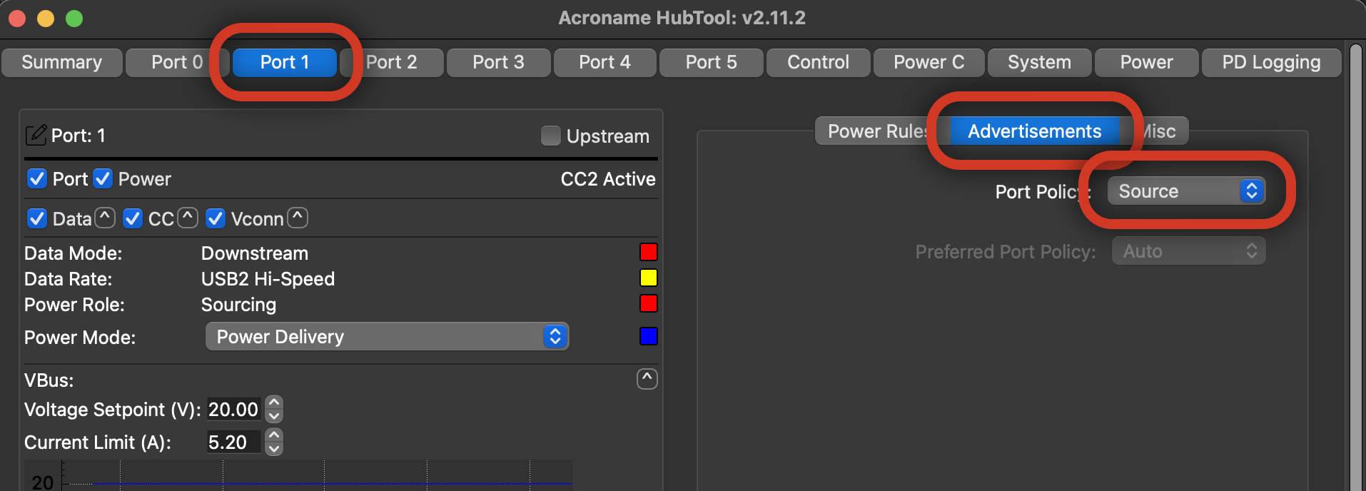 Set Port Policy to Source